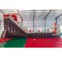 Beliebteste Weihnachts-Hüpfburg Kommerzielle Outdoor-Springen Bouncing Bouncer Weihnachten Aufblasbare Rutsche für Kinder spielen Spaß