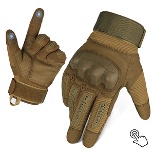 Guantes de Camuflaje DFU147 Marrón Verde, Guantes Tácticos Suaves, Versión de Invierno, Forro Polar Interior, Protección de Nudillos de Silicona, Pantalla Táctil - Product Image 1