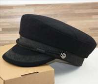 Gorro de Marinero de la Marina Británica, Estilo Gorra Plana para Otoño e Invierno, para Mujer, Talla Grande