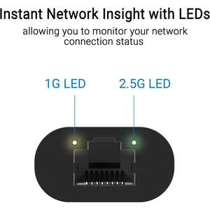 Adaptador Ethernet USB-C2500 V2 2.5Gbps Tipo-C RJ45 LAN para Computadora de Escritorio y Portátil, Windows y Linux, Negro, 10/100/1000Mbps - Product Image 6