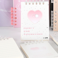 Classeur à feuilles mobiles à 6 anneaux ronds Carnet de poche de 50 pages avec couverture en PP pour petit livre de planification A7 et prise de notes