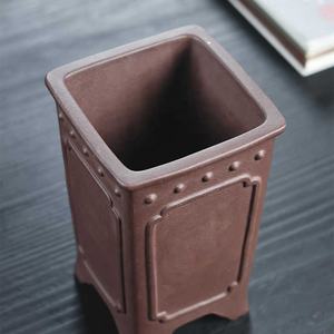 Classic square Shape Cascade <strong>Pot</strong> Yixing Purple Sand Bonsai <strong>Pot</strong> - Product Image 3