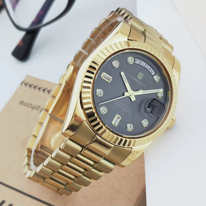 Corgeut Luxury Men's <b>Mechanical</b> <b>Watch</b> High Quality 36mm Sapphire Glass Diamond Diver Automatic Calendar Stainless Steel Analog - Product Image 6