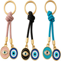 Porte-clés en métal Œil Turc, cordon tressé à la main, pendentif de protection porte-bonheur pour sac de femme, cadeau