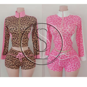 Sonbahar kadın eşofman setleri özel Logo baskı 2 parça Set kadın giyim Zip up ceket pantolon baskı kadın parça setleri ile - Product Image 3