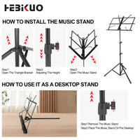 Support de musique portable pliable HEBIKUO P-011, vente en gros OEM d'usine, avec sac de transport pour spectacles en extérieur