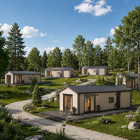 Maison bungalow moderne à faible consommation d'énergie, préfabriquée, modulaire, à un étage, avec faible entretien et installation facile