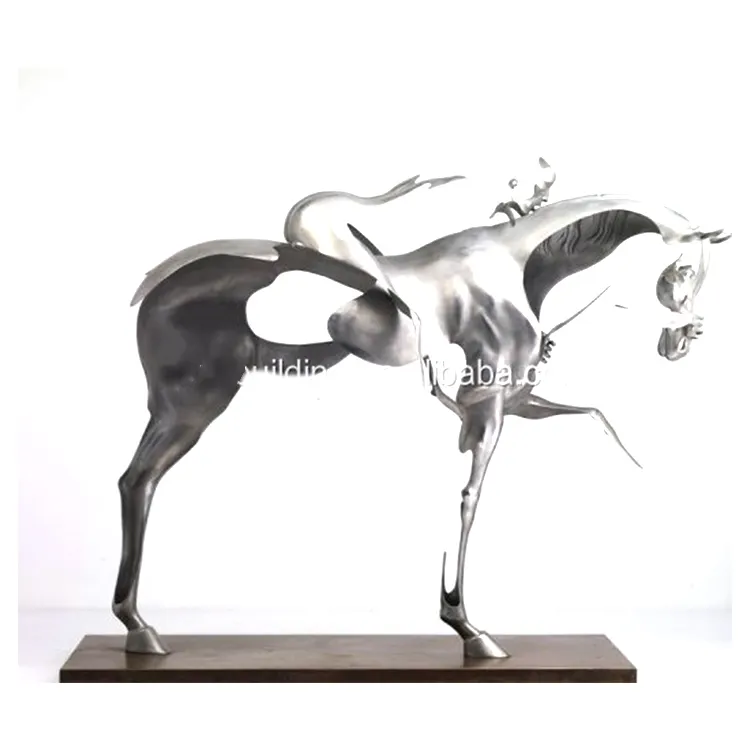 Abstract Art Sculpture Modern Decoration Animal Figurines Metal Horse Statue