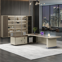 Mobilier de bureau en bois chinois de luxe Table de bureau en forme de L Mdf Manager Table de bureau de direction Table de patron