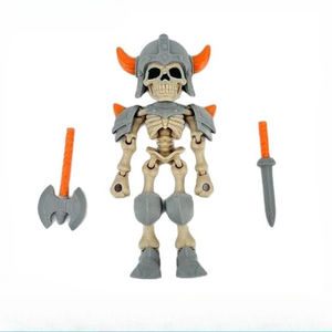 Figurine de guerrier squelette avec hache et épée, jouet en plastique pour enfants, décoration d'Halloween, bibelot décoratif - Product Image 1