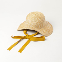Sombrero de paja trenzado para niña y niño, gorra de paja de estilo Vintage, con correas para fijar, sombreros de Sol para senderismo con paja de trigo Natural