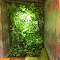 Panneau mural vertical de 20 pouces en mousse de pierre, imitation granit, mousse et rose artificielle, pour culture de plantes en intérieur, pour aménagement paysager et protection de la vie privée