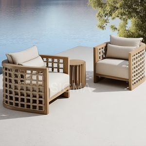 Divano in Teak per Esterni di Lusso, Durevole, Confortevole ed Ecologico, <span class=keywords><strong>Design</strong></span> Moderno per Villa e Giardino, Set di Mobili da <span class=keywords><strong>Esterno</strong></span> - Product Image 4