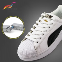 Lacets de chaussures élastiques magnétiques noirs, 1 paire sans attache, boucle pour chaussures de sport, 2023