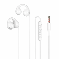 Écouteurs filaires confortables à clipser, vente en gros d'usine, prise jack 3,5 mm, contrôle du volume intégré, micro intégré, écouteurs stéréo à oreille ouverte