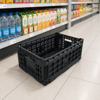 Caisse en plastique pliable HAOSEN, durable et écologique, légère, empilable et emboîtable pour la transformation alimentaire et l'emballage des légumes