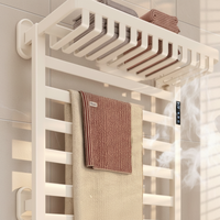 Radiateur de salle de bain électrique chauffe-serviettes mural en aluminium chromé avec thermostat, séchoir à serviettes électrique économe en énergie