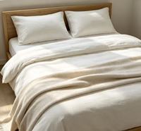 Drap de lit blanc doux et moins cher, literie populaire et drap de lit, tissu brossé en microfibre 100% polyester