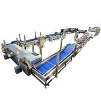 Grote schaal automatische productiefaciliteit voor diepvries aardappelchips, friet en andere gebakken producten; friteuse-apparatuur van voedselveilig roestvrij staal.