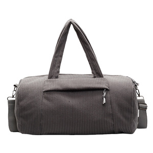 Sac de sport rétro en velours côtelé à fines bandes, en tissu doux et agréable pour la peau, pour hommes et femmes, idéal pour le yoga, la natation, avec séparation sec/humide, sac de rangement pour l'entraînement - Product Image 4