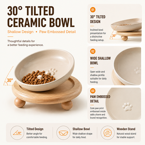 Premium Ceramic Pet <strong>Food</strong> <strong>Bowl</strong> with Elevated Design Non-Slip Silicone Base <strong>Dog</strong> &amp; Cat Feeding Dish with Small <strong>Dog</strong> Stand - Product Image 2