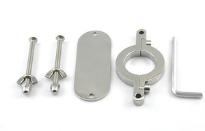 Clip testiculaire de dispositif de compression de scrotum d'acier inoxydable pour les outils de sexe d'esclave adulte de sablier de pénis de retenue masculin - Product Image 2
