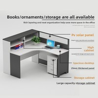 Ensemble de bureaux minimalistes blancs pour employés avec cloison en PVC et rangement intégré, adapté à quatre à six personnes