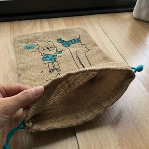 Sac en toile de jute naturelle avec cordon de serrage, sac d'emballage en toile de jute pour céréales, grains de café, maïs - Product Image 3