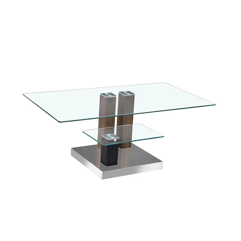 Table basse en verre trempé, meuble de salon moderne, pieds en aluminium, Table à thé, meuble de salon, nouveau modèle