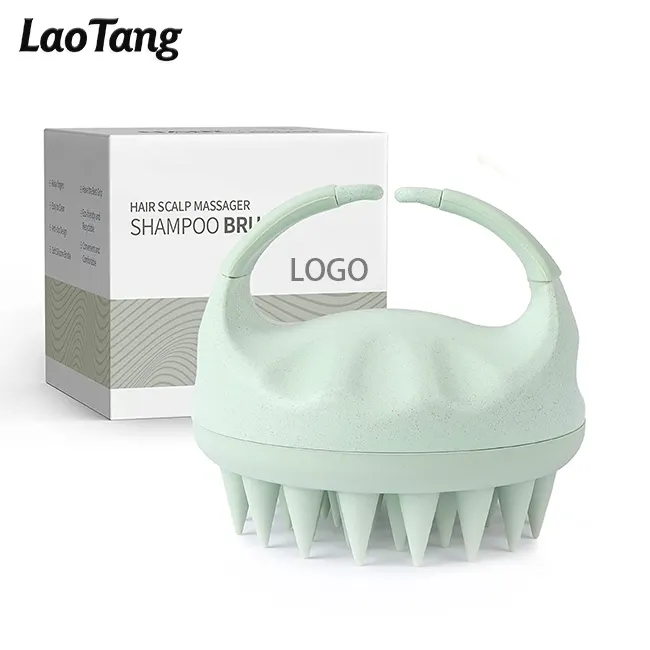 Vente en gros Logo personnalisé brosse à shampoing en Silicone souple soins du cuir chevelu masseur brosse à cheveux