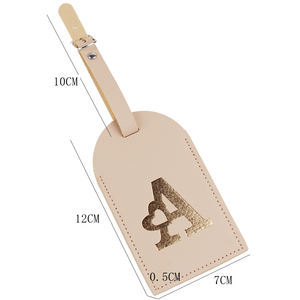 Nom personnalisé luxe à la mode doux <span class=keywords><strong>voyage</strong></span> étiquette de bagage lettres personnalisées cadeau Pu étiquette en cuir or estampillé résistant à l'eau - Product Image 5