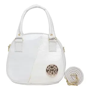 Bolso de hombro de lana Fana con cierre de cremallera a rayas blancas estilo vintage para uso diario - Product Image 1