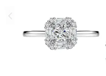 卸売925スターリングシルバーファインジュエリー5Aビッグジルコン幾何学的婚約結婚指輪セット女性用