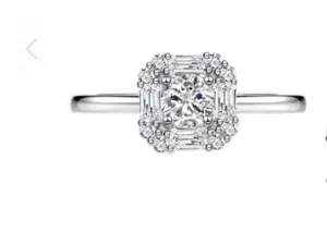 Grosir 925 perak murni perhiasan halus 5A zirkon besar geometris pertunangan cincin pernikahan Set untuk wanita