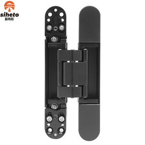 Черный скрытый шарнир Регулируемый цинковый сплав мягкий закрытый 3D дизайн для деревянных и стальных дверей - Product Image 5