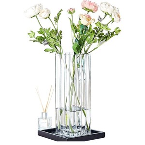 Vase en verre épais extra-large pour mariage et usage domestique, décoration transparente en bambou porte-bonheur pour le salon - Product Image 4