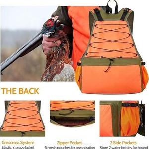 Gilet de chasse extérieur kaki taille unique en tissu Oxford, gilet tactique pour le camping et la pêche - Product Image 3