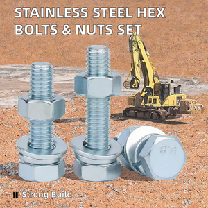 Thép carbon M6 M8 M10 M12 M14 M16 M20 Hex Bu lông đầu Hạt máy giặt kẽm kết thúc khác nhau độ dài 10mm 50mm DIN đồng bằng - Product Image 3