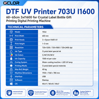 Imprimante UV DTF 703U I1600 60-65cm 3xI1600 pour l'impression numérique d'étiquettes en cristal, de bouteilles et de cadeaux
