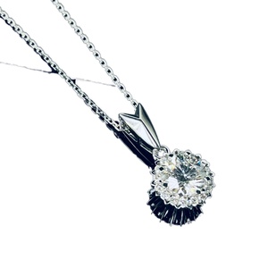 Qinglong Jewelry Cheaper Factory 18k White Gold Pear Diamond Fashion Jewelry <b>Necklace</b> Heart Cut Round Diamond <b>Necklace</b> for Women - Product Image 1