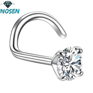 Piercing per <span class=keywords><strong>Naso</strong></span> con Diamante Moissanite VVS, <span class=keywords><strong>Argento</strong></span> Sterling 925 Placcato Oro 18K, Gioielli Hip Hop, Anello Iced per Uomo e Donna - Product Image 2