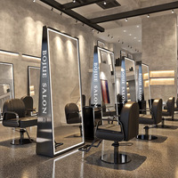 Miroir de salon LED avec taille personnalisée |   Miroir de coiffure mural simple face pour salon de coiffure et institut de beauté, personnalisation rapide