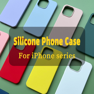 Coque de téléphone portable en silicone liquide avec logo personnalisé de couleur originale, très vendue, pour <span class=keywords><strong>iPhone</strong></span> 14 12 13 11 15 16 17 Pro Max - Product Image 2
