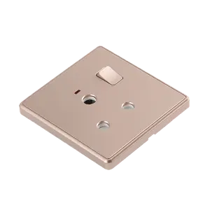Factory directly sen 15A Three round pin gold switch socket high quality three round pin swiched socket