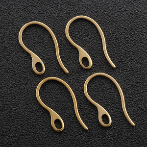 Crochets d'oreille en acier inoxydable en forme de U plaqués or pour la fabrication de boucles d'oreilles, accessoires de bijoux DIY, forme goutte H1420 - Product Image 4