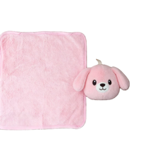 Serviette de compagnie apaisante personnalisée en gros avec logo brodé motif chien de dessin animé, serviette de maison à suspendre, compagnon de sommeil