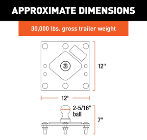 AMBITION 30000 Lbs 2-5/16 pulgadas <span class=keywords><strong>Bola</strong></span> 61100 sobre cama <span class=keywords><strong>Bola</strong></span> <span class=keywords><strong>fija</strong></span> Cuello de cisne Enganche de <span class=keywords><strong>remolque</strong></span> Enganche de quinta rueda - Product Image 4