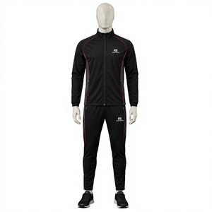 Ensemble de survêtement slim pour homme avec logo personnalisé, vente en gros, ensemble de jogging à fermeture éclair intégrale, respirant, pour entraînement de football, vêtements de sport, tenue de sport - Product Image 1