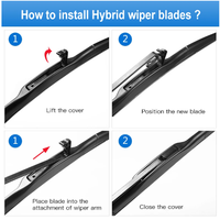 KCTION Grosir Pabrik Terbaik Wiper kaca depan kait U Universal Wiper hibrid bilah Wiper silikon berwarna bilah Wiper isi ulang