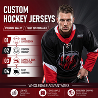 Ensemble de maillots d'entraînement de hockey personnalisés 100% polyester sublimation séchage rapide respirant pour jeunes et adultes, vente en gros OEM